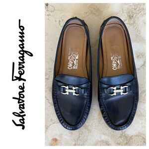 Salvatore Ferragamo Leather Driver with Gancini Ornament